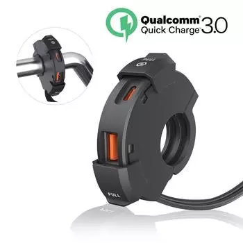 12 В/24 В новое зарядное устройство USB для мотоцикла QC 3,0, быстрая зарядка, зарядные устройства для телефона, адаптер, порт типа C, розетка для телефона, мотоквадроциклы, трициклы