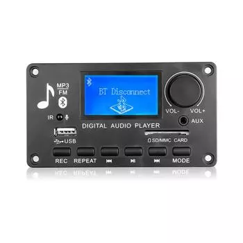 12 В Handsfree Bluetooth 5.0 MP3 WMA WAV Декодер Плата Папка Дисплей Беспроводной Музыкальный Аудио Модуль USB TF FM Автомобильный Радио Комплект