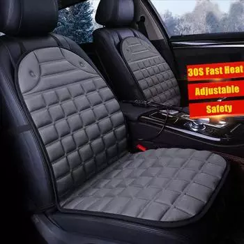 12 В с подогревом автомобильного сиденья с подогревом, подушка для сиденья, обогреватель, зимняя домашняя подушка с подогревом для водителя автомобиля, подушка для сиденья, зимняя теплая Single(1pc) серый