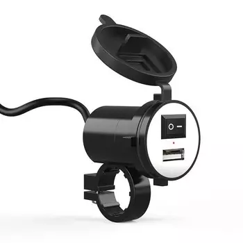 12 В USB-зарядное устройство для руля мотоцикла, водонепроницаемое, высокоскоростное USB-зарядное устройство для сотового телефона, 5 В, 2,1 А, мотоадаптер, розетка для блока питания синий