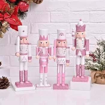 12-дюймовый деревянный Щелкунчик, солдат, король, фигурки, рождественский декор для внутреннего стола, праздничные украшения для дома, фермы