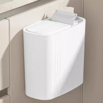 12l Bathroom Garbage Tank with Cover for Space under The Sink белый