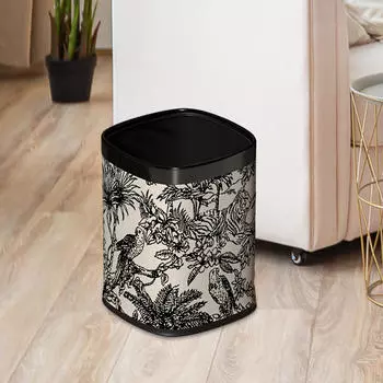 12L Kitchen Trash Can with Open Lid, Luxury for Apartment, Dining Room, Hotel And Shop Style A Silver