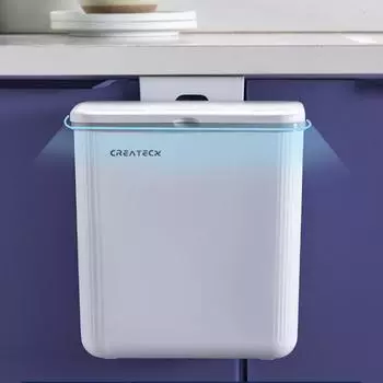 12L Perforation-free Wall Mounted Kitchen Trash Bin Sorting Storage Bucket Household Cabinet Door Waste Paper Basket Trash Bin