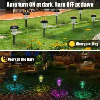 12Pack Solar Pathway Lights Outdoor Waterproof Auto On/Off Solar Outside Lights for Yard Garden Path Walkway Driveway and Lawn