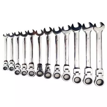 12PC Movable Fixed Head Dual-purpose Ratchet Wrench Set Open Plum Blossom Quick Machine Repair Auto Repair Wrench