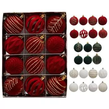 12pcs 6cm Wine Red Christmas Ball Ornaments Christmas Tree Hanging Pendant 2025 New Year Party Decoration Xmas Spheres Pendant 6cm
