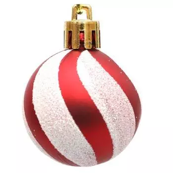 12Pcs/Box Electroplated Painted Ball Christmas Tree Ornament DIY Crafts Painted Plastic Christmas Gifts Boxes Pendant New Year