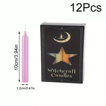 12pcs/box For Emergency Lighting Rituals Spells Wax Play Christmas Decor Long Stick Candles AVE 1.2x10cm