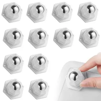 12Pcs Casters Low Noise Universal Wheel 360 Universal Wheels Paste Casters Adhesive Universal Wheel Self Adhesive Pulley
