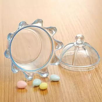 12Pcs Creative Plastic Crown Shape with Lid Candy Biscuit Gift Box Birthday Party Gift Box Christmas Party Supplies other