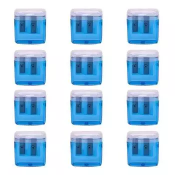 12Pcs Dual Hole Pencil Sharpener with Lid Compact Manual Sharpener for Standard And Jumbo Pencils Travel-friendly Pencil Sharpener for Kids School