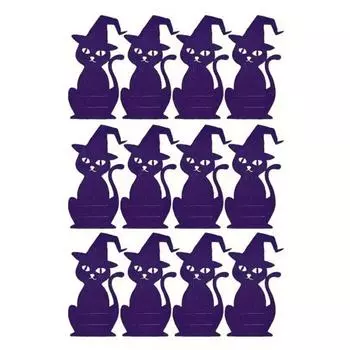 12Pcs Halloween Bat Spoon Fork Holder Spooky Pumpkin Skeleton Ghost Spider Black Cat Cutlery Felt Cover Holiday Party Dining Table Decoration E