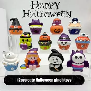 12pcs Interesting Decompression Toys, Halloween Doll Decompression Toys, Decompression Slow Funny Toys One Size