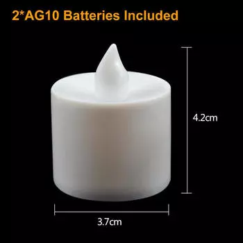 12Pcs LED Tea Light Flash Electric Fake Candles Realistic Flameless Multicolor LED Candle Battery Powered Wedding Decor Lamps