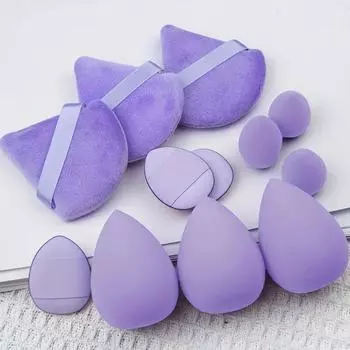 12PCS Makeup Tool Set Size Size Giant Soft Makeup Egg Makeup Powder Suitable for Base Makeup Corner Makeup Setting Novice Makeup розовый