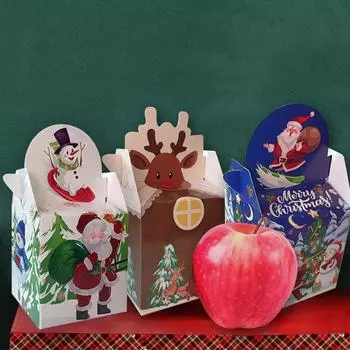 12pcs Paper Christmas Gift Box Cute Cartoon Christmas Fruit Packaging Box Creative Thicked Candy Box Macaron other синий