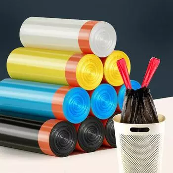 12Pcs/roll Handheld Closed Thicken Trash Bags Household Disposable Trash Pouch Kitchen Cleaning Waste Bag Waterproof Storage жёлтый