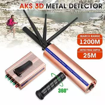 12V 1000~1600mAh AKS 3D Детектор металла Подземный 3 Антенны Дальний радиус Золото Бриллианты Искатель сокровищ Искатель Портативный детектор