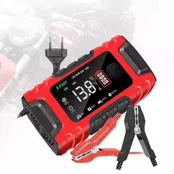 12V 10A Зарядное устройство для аккумуляторов с цифровым дисплеем для грузовых автомобилей Автомобильный красный красный