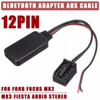 12V 12-контактный автомобильный Bluetooth-адаптер кабель AUX для Ford Focus Mk2 C-Max Mondeo Mk3