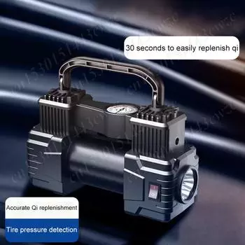 12V 150PSI Car Tire Pump with Pressure Gauge Mini Air Compressor with LED Light Heavy Duty Deluxe Portable Metal Air Compressor