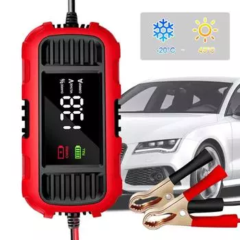 12V 2A Battery Trickle Charger Maintainer Digital Display Car Motorcycle Lead Acid Battery Charger for Motorcycle Batteries