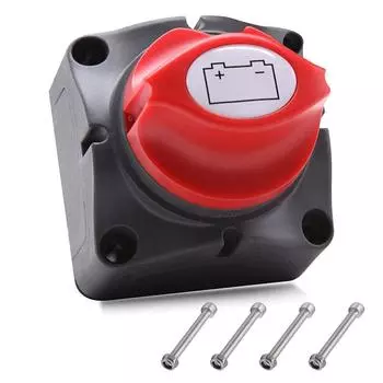 12V 600A Battery Switch Isolator Battery Knob Switch Power Off Switch Cut Off Protect Battery Disconnect Switch Car Accessories красный