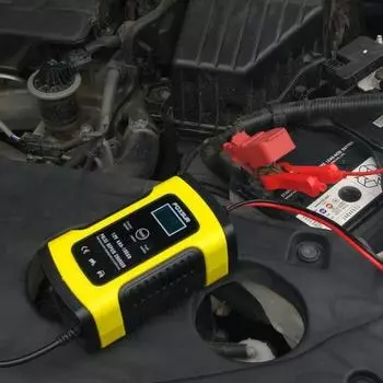 12V 6A EU/US/UK Plug Автомобильное зарядное устройство Ремонтный тип Быстрая зарядка Прочный автоматический EU Plug жёлтый