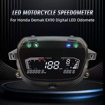 12V LED Digital RPM Meter Motorcycle Speedometer 12000rpm Tahco With Battery Alarm Gear 199km/h For Honda Demak EX90 Assy Mile армия зеленый