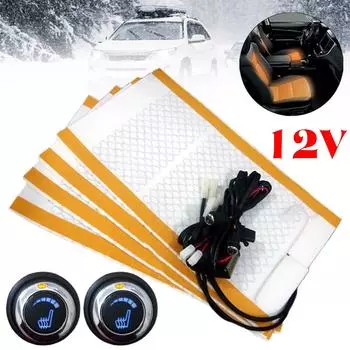 12v Universal Built-in Car Heater Kit Fit 2 S Wire Fast Switch Alloy Round 6-levels Control Pads Heating System T8m7