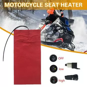 12V Universal Waterproof Motorcycle ATV Seat Heated Cushion Carbon Fiber Pad Electric Heating Pad Mat For Winter Warmer L9M3