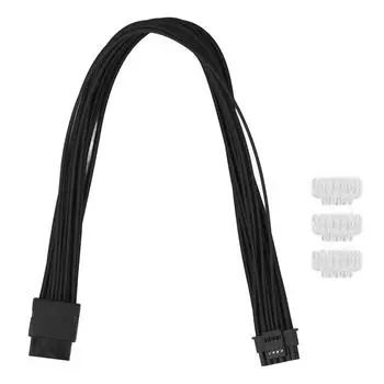 12vhpwr 16-контактный кабель графического процессора 600 Вт PCIe 5,0 12 + 4-контактный удлинительный кабель графического процессора «папа-мама» для RTX3090Ti 40 чёрный