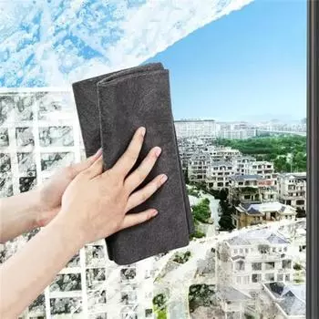 12x Thickened Magic Cleaning Cloth Microfiber Glass Clean Towel Reusable Washable Lint-free Cleaning Rags for Kitchen Glass Car 1PCS