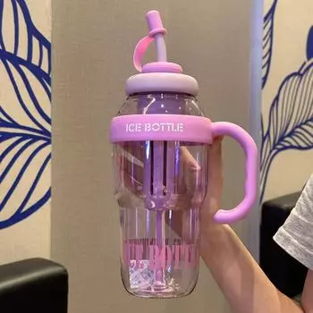 1300 мл большой емкости соломенная чашка спортивный чайник Pot Belly Kettle портативный открытый дорожный фитнес-стакан для воды подарок с отделением для чая кофейный