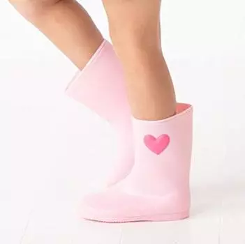 1315501 POMPKINS Heart Patch Rain Boots Made in Japan (Pink, 19cm) розовый