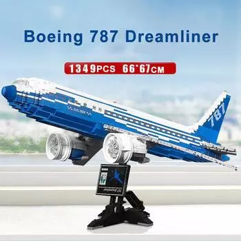 1353PCS Boeing 787 Dreamliner Самолет Строительные Блоки Сборные Кирпичи Развивающие Игрушки Украшение Стола Подарки Для Детей Мальчик No Original Box