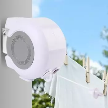 13 Meter Double Line Telescopic Clothesline Rotating Windproof Clothesline белый