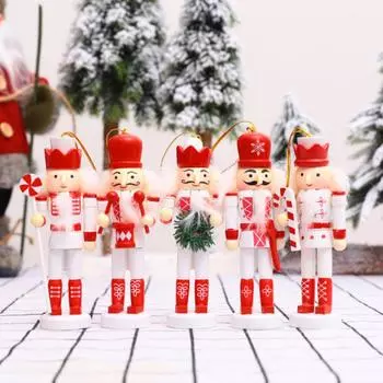 13cm Nutcracker Miniatures Nutcracker Puppet Ornaments Desktop Decoration Cartoons Walnuts Soldiers Band Dolls Ornaments