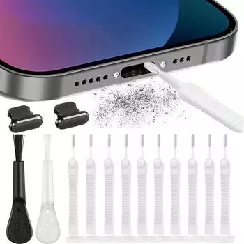 13in1 Mobile Phone Charging Port Dust Plug for IPhone 14 13 Pro Max Cleaner Kit Computer Keyboard Earphones Cleaner Brush Tool