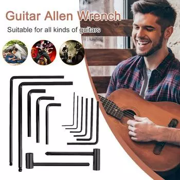 13pcs/Set L Shaped Hex Hexagon Key Allen Wrench Guitar Neck Truss Rod Adjustment Wrench 4mm 5mm Ball End Guitar Truss Rod Tool