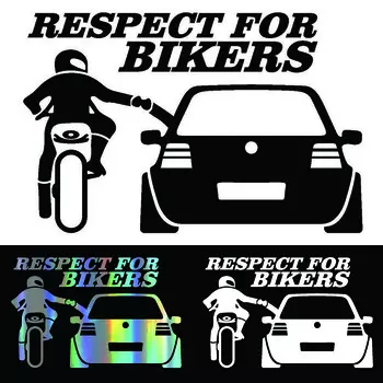 13x20 см наклейки на автомобиль Respect for Bikers наклейка смешная виниловая пленка для автомобильных дверных ручек наклейки на кузов автомобиля аксессуары украшения