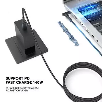 140 Вт PD USB Type C Male Input to DC5.5x2.1mm 5.5x2.5mm Male Power Charger Cable for Laptop Notebook Charger Cable 5525