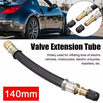 140mm Universal Car Extended Silicone Nozzle Scooters Tube Valve Inflator Nozzle Adapter Valve Pump Air Extension Tire W6L0