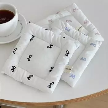 14.5X14.4 Non-slip Bow shaped Heat Insulation Pad Cotton Bow Shaped Coaster Kitchen Accessories Heat Resistant Cup Mat Sweet
