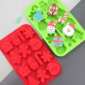 14 Holes Christmas Silicone Chocolate Mold For Handmade Form Pastry Chocolate Cake Baking Tools зелёный