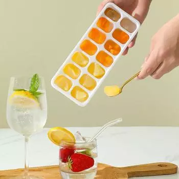14 сеток силиконовый лоток для льда самодельная форма для кубиков льда с крышкой квадратная мороженица своими руками кухонный бар инструменты зелёный