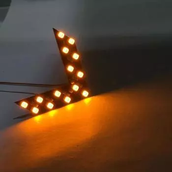 14 SMD светодиодная панель со стрелками для зеркала заднего вида автомобиля, индикатор указателя поворота YE жёлтый