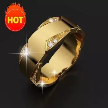 14K Cincin Emas untuk Pria Janji Cinta Pria Mempelai Pria Pernikahan Perhiasan Mewah Pertunangan Berlian Cincin Berlian Cincin Pria 12