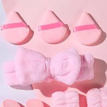 14pcs Makeup Egg Makeup Egg Finger Powder Puff Hair Strap Face Mask Wrist Strap Easy to Carry Suitable for Various Scenarios